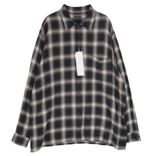 20ss comoli レーヨンチェック オープンカラーシャツ 1 美品