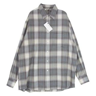 オーラリー(AURALEE)のAURALEE オーラリー 長袖シャツ 22AW A22AS01LC SUPER LIGHT WOOL CHECK SHIRTS スーパーライト ウール チェック 長袖 シャツ 5【美品】【中古】(シャツ)