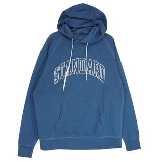 スタンダードカリフォルニア(STANDARD CALIFORNIA)のSTANDARD CALIFORNIA スタンダードカリフォルニア パーカー Pima Cotton Hood Sweat ピマコットン フード ロゴ スウェット パーカー ネイビー系 M【極上美品】【中古】(パーカー)