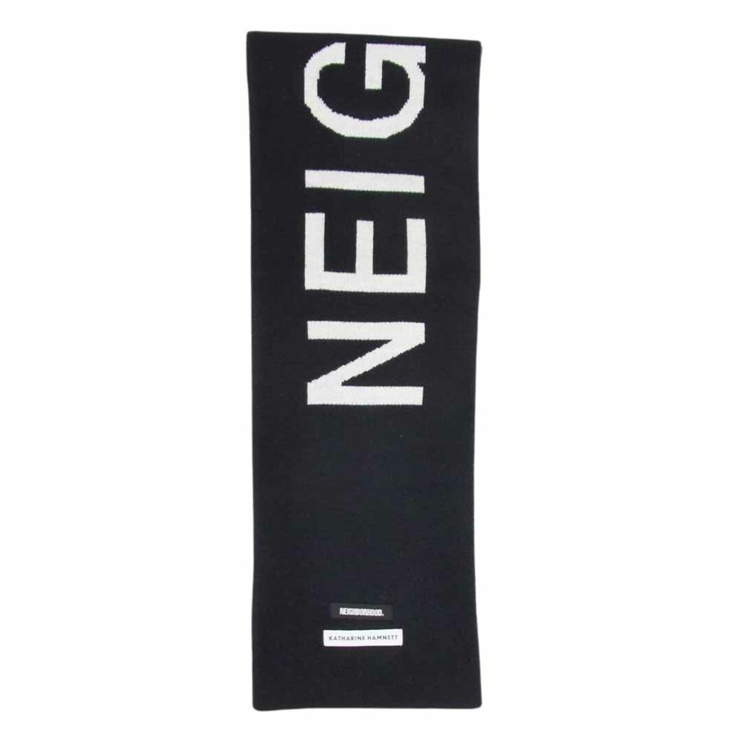 NEIGHBORHOOD ネイバーフッド 22AW Katherine Hamnett Logo Scarf Black キャサリンハムネット ロゴ マフラー ブラック系