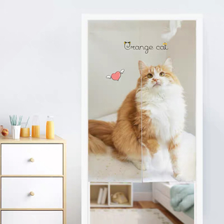 のれん ロング 暖簾 85×150 間仕切り 洋風 輸入雑貨 猫柄cat ネコ(のれん)