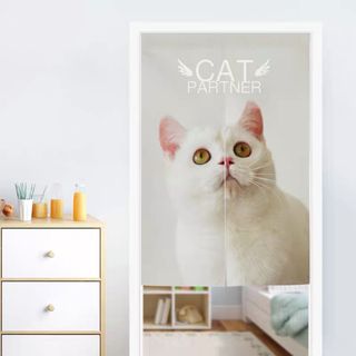 のれん ロング 暖簾 85×150 間仕切り 洋風 輸入雑貨 猫柄 cat ネコ