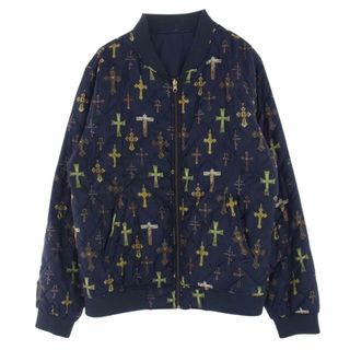 シュプリーム(Supreme)のSupreme シュプリーム ジャケット 13SS Crosses Reversible Bomber Jacket クロス リバーシブル キルティング ボンバー ジャケット ネイビー系【中古】(その他)