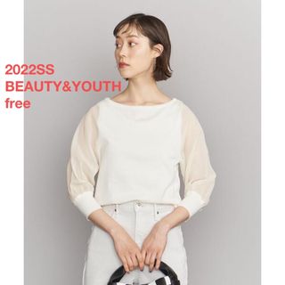 ビューティアンドユースユナイテッドアローズ(BEAUTY&YOUTH UNITED ARROWS)の2回着用★BEAUTY&YOUTH コットンオーガンジ6分袖ニットプルオーバー(カットソー(長袖/七分))