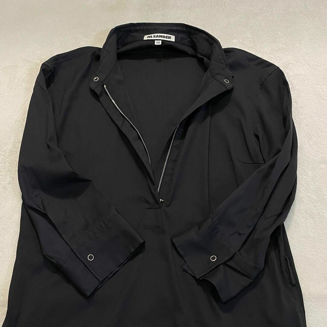 639 JIL SANDER シャツ ロング ワンピース 黒 36サイズ