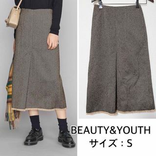 ビューティアンドユースユナイテッドアローズ(BEAUTY&YOUTH UNITED ARROWS)のBEAUTY&YOUTH❤️ヘリンボーンフリンジスカート(ロングスカート)