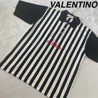 ヴァレンティノ(VALENTINO)のVALENTINO ヴァレンティノ　メンズ　ストライプ　ポロシャツ(ポロシャツ)