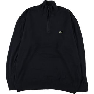 コットン100%色ラコステ LACOSTE フランス企画 コットンニットハーフジップセーター 6 メンズL /eaa314692