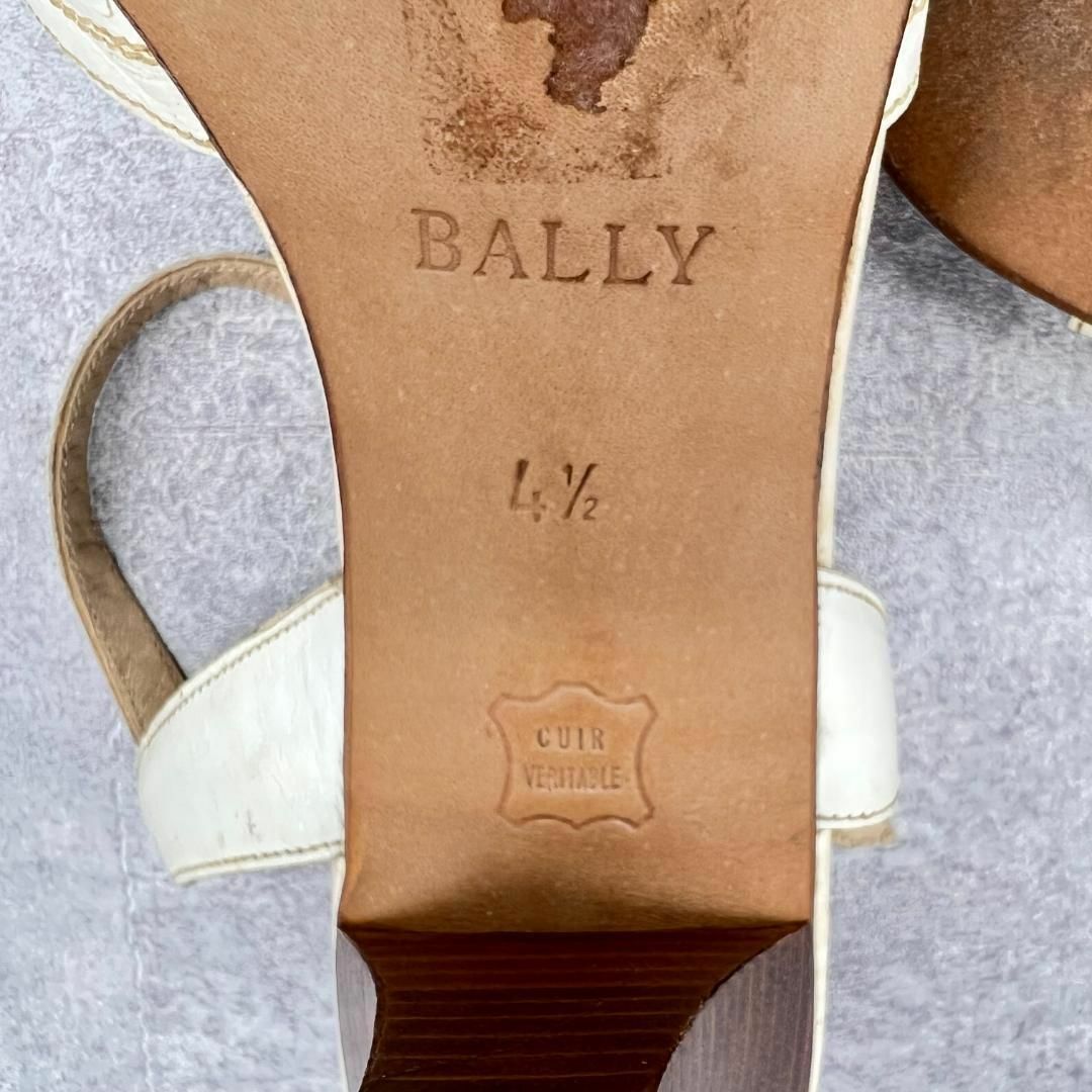 Bally(バリー)の人気☆バリー　サンダル　レザー　フランス製　4 1/2(22)　ホワイト レディースの靴/シューズ(サンダル)の商品写真