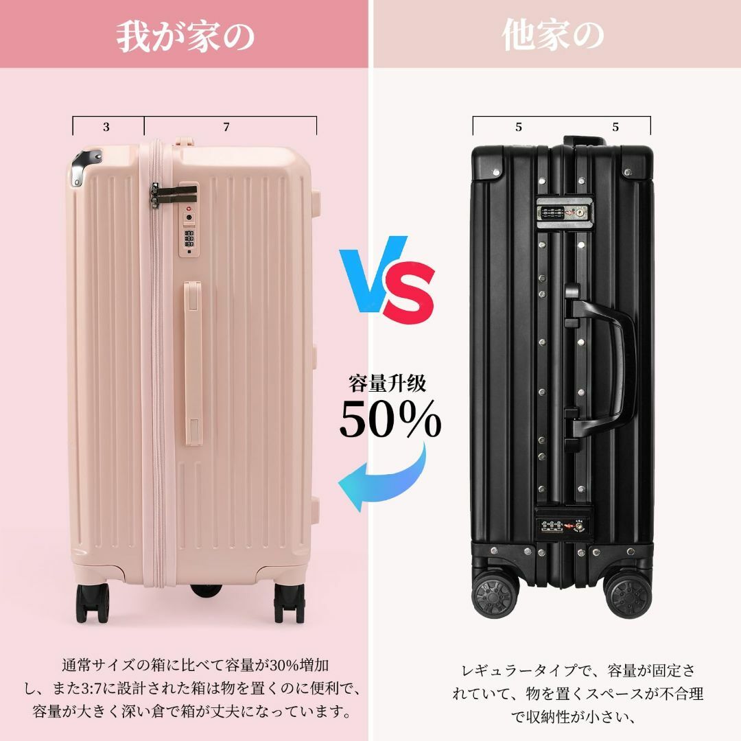 【色: Pink】[Oritatanda] 大容量 荷物 トロリースーツケース