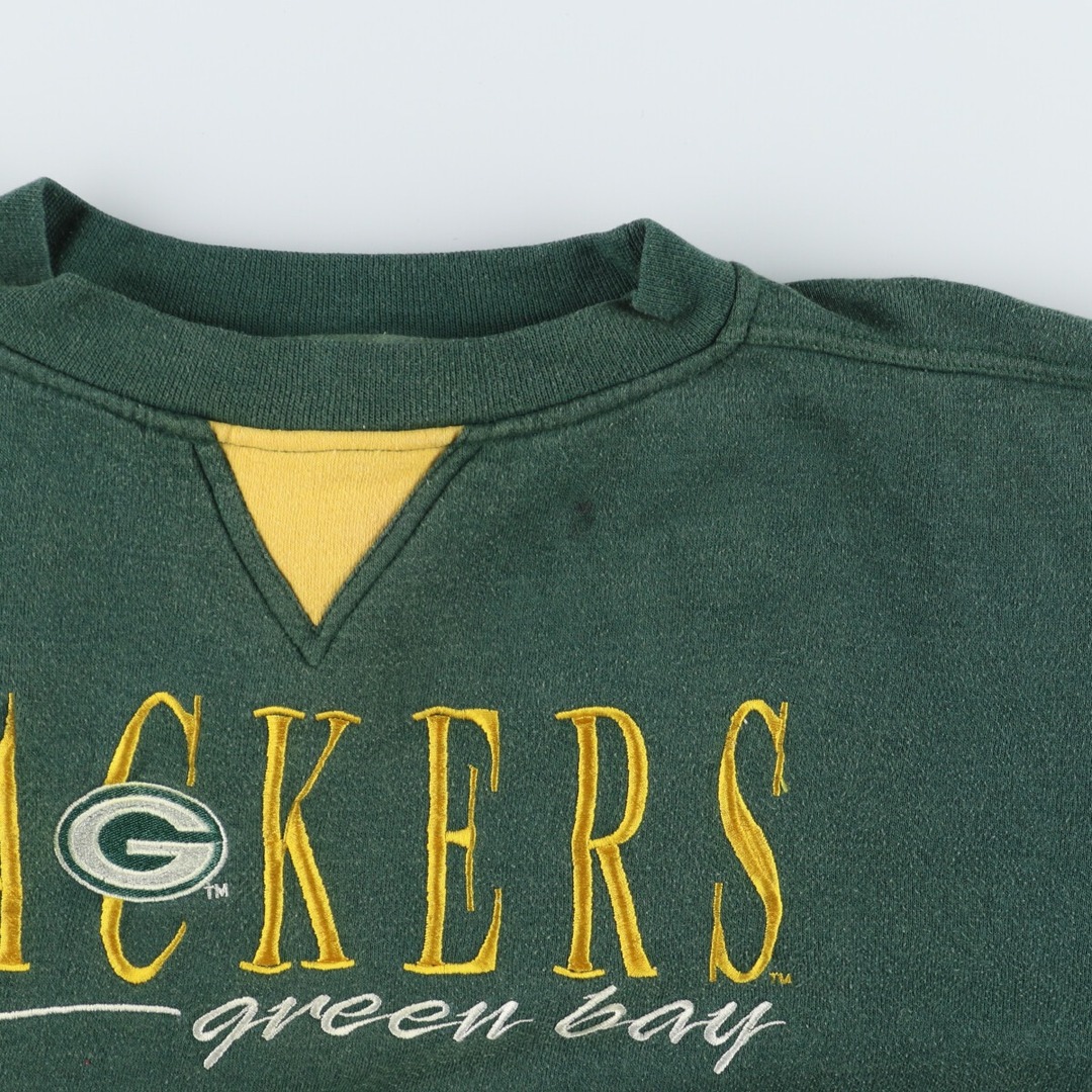 90年代 TRENCH NFL GREEN BAY PACKERS グリーンベイパッカーズ スウェットシャツ トレーナー USA製 メンズL ヴィンテージ /eaa300985