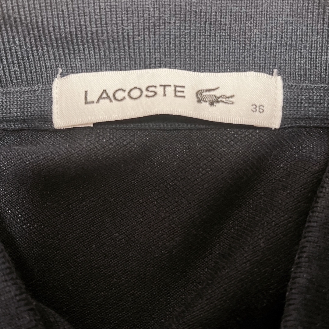 LACOSTE(ラコステ)のラコステ　ポロシャツ　サイズ36 ネイビー　半袖　レディース レディースのトップス(ポロシャツ)の商品写真