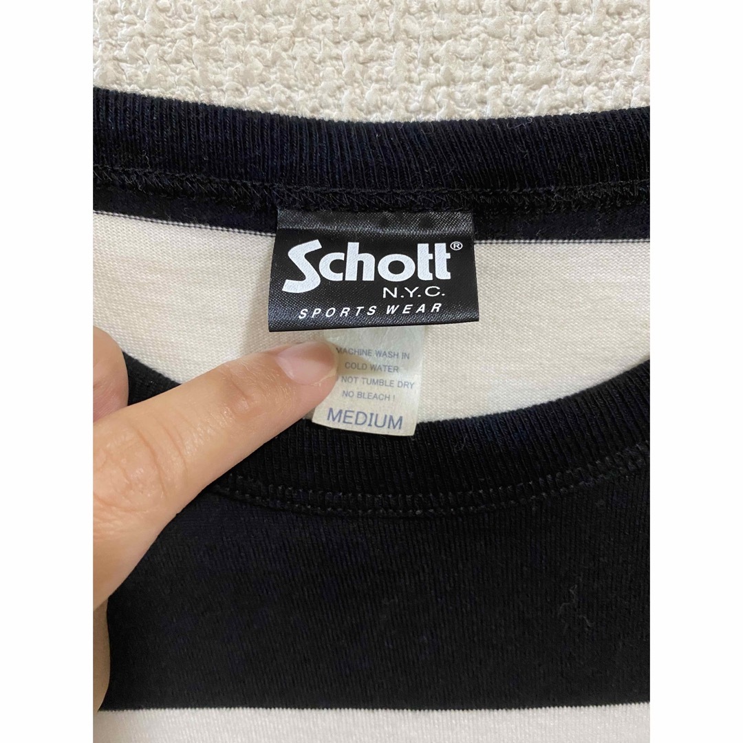 schott(ショット)のSchott ボーダー Tシャツ バックプリント メンズのトップス(Tシャツ/カットソー(半袖/袖なし))の商品写真