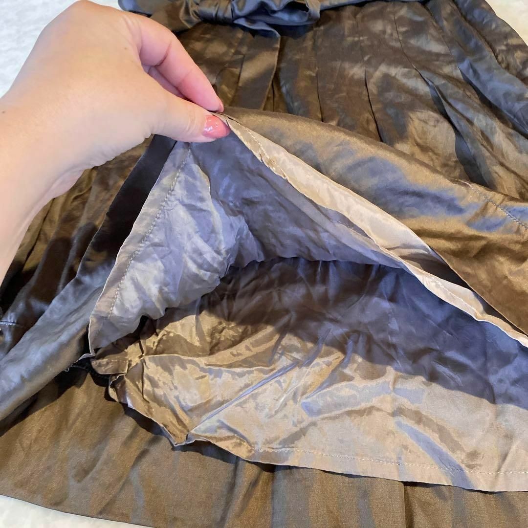 INED(イネド)のINED イネド フレアスカート ブラック リボン レディース♡ レディースのスカート(ひざ丈スカート)の商品写真