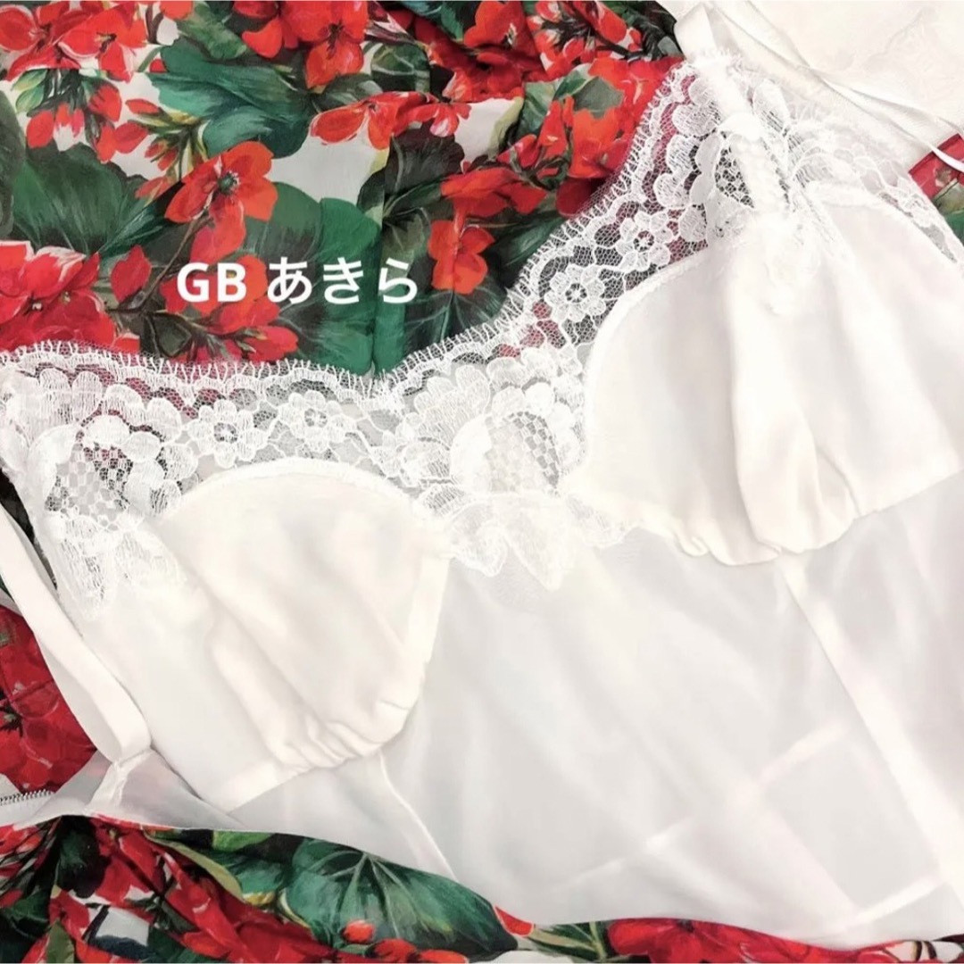 DOLCE&GABBANA(ドルチェアンドガッバーナ)の【新品タグ付き】定価40.7万円　ゼラニウム柄シルクミディ丈ワンピース　正規品 レディースのワンピース(ロングワンピース/マキシワンピース)の商品写真