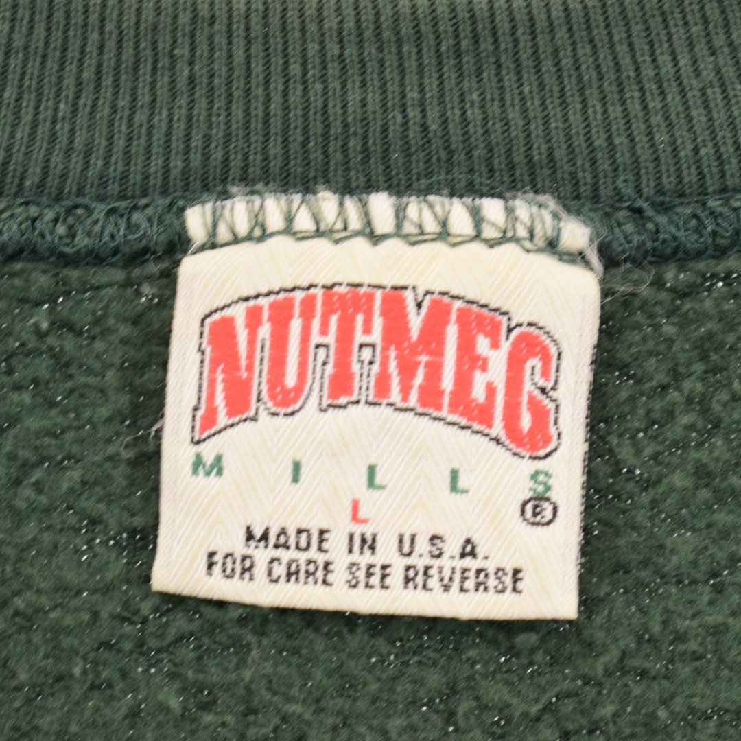 90年代 NUTMEG MILLS プリントスウェットシャツ トレーナー USA製 レディースL ヴィンテージ /eaa233583