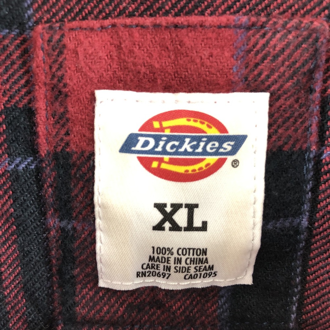 Dickies(ディッキーズ)の古着 ディッキーズ Dickies チェック柄 長袖 ハーフジップ ヘビーネルシャツ メンズXL /eaa370838 メンズのトップス(シャツ)の商品写真