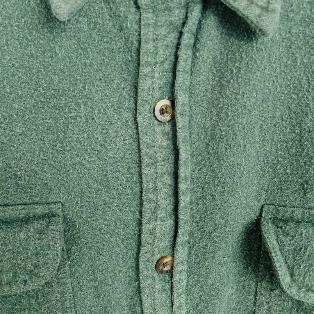 【長袖シャツ　オーバーサイズ　ゆるだぼ　太アーム　アースカラー　緑　古着】 メンズのトップス(シャツ)の商品写真