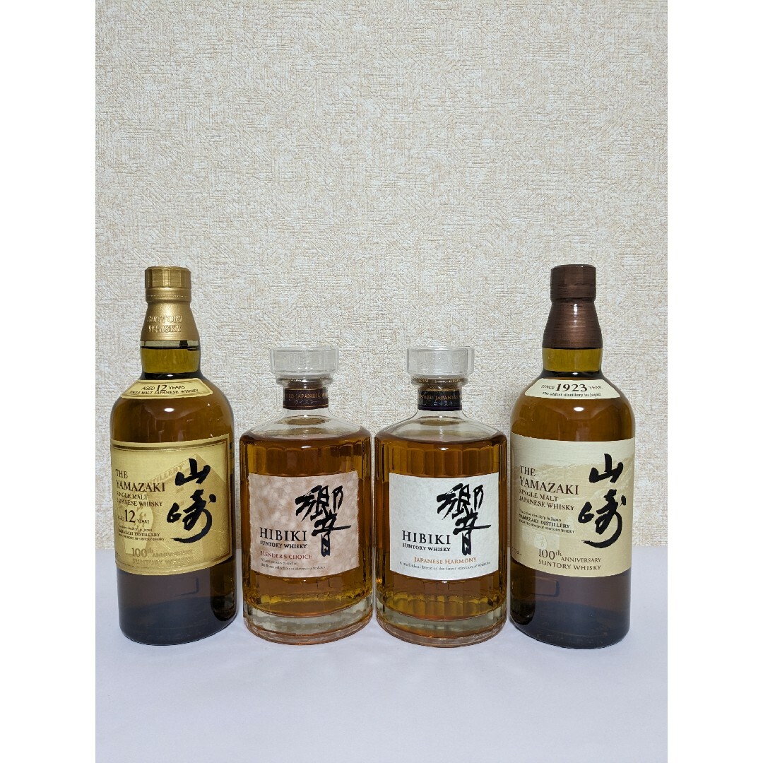 サントリー(サントリー)のサントリー山崎12年,山崎NV,響JH，響BC４本セット。 食品/飲料/酒の酒(ウイスキー)の商品写真