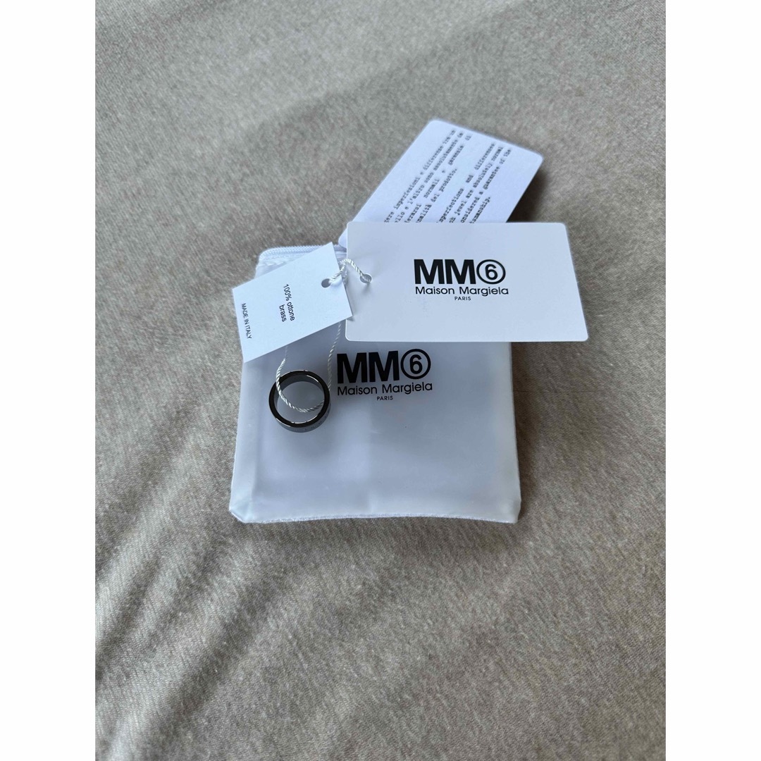 2新品 メゾン マルジェラ MM6 ブランドロゴ リング ダークシルバー 指輪