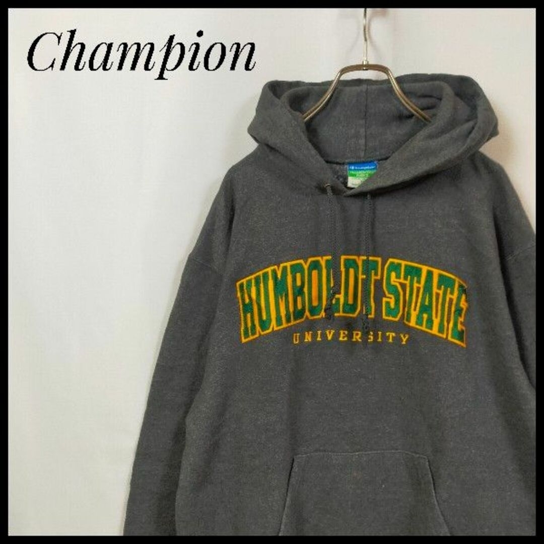 Champion 90s  プルオーバーパーカー グレー 2XL