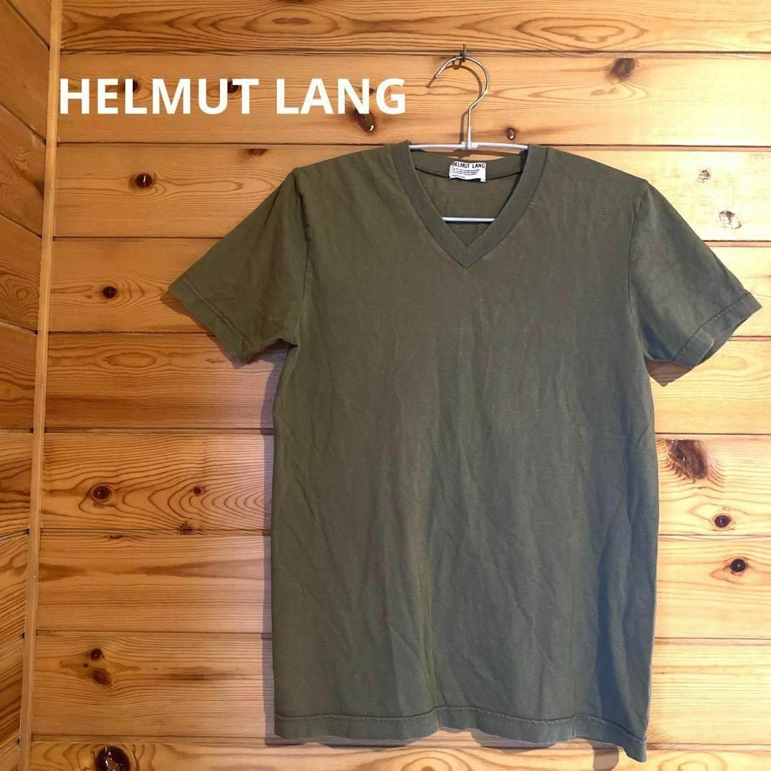 HELMUT LANG(ヘルムートラング)のHELMUT LANG  Tシャツ カーキ Vネック ユニセックス♡ メンズのトップス(Tシャツ/カットソー(半袖/袖なし))の商品写真