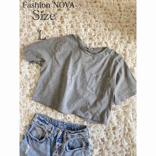 エイソス(asos)のFASHION NOVA グレークロップド半袖Tシャツ(Tシャツ(半袖/袖なし))