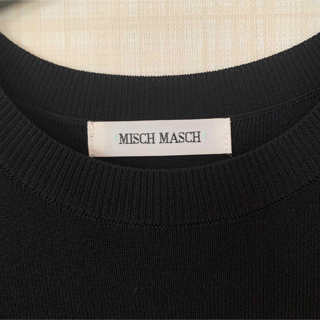 MISCH MASCH(ミッシュマッシュ)のMISCH MASCH ニット＆ワッシャー加工ドッキングワンピース(クロ) レディースのワンピース(ロングワンピース/マキシワンピース)の商品写真