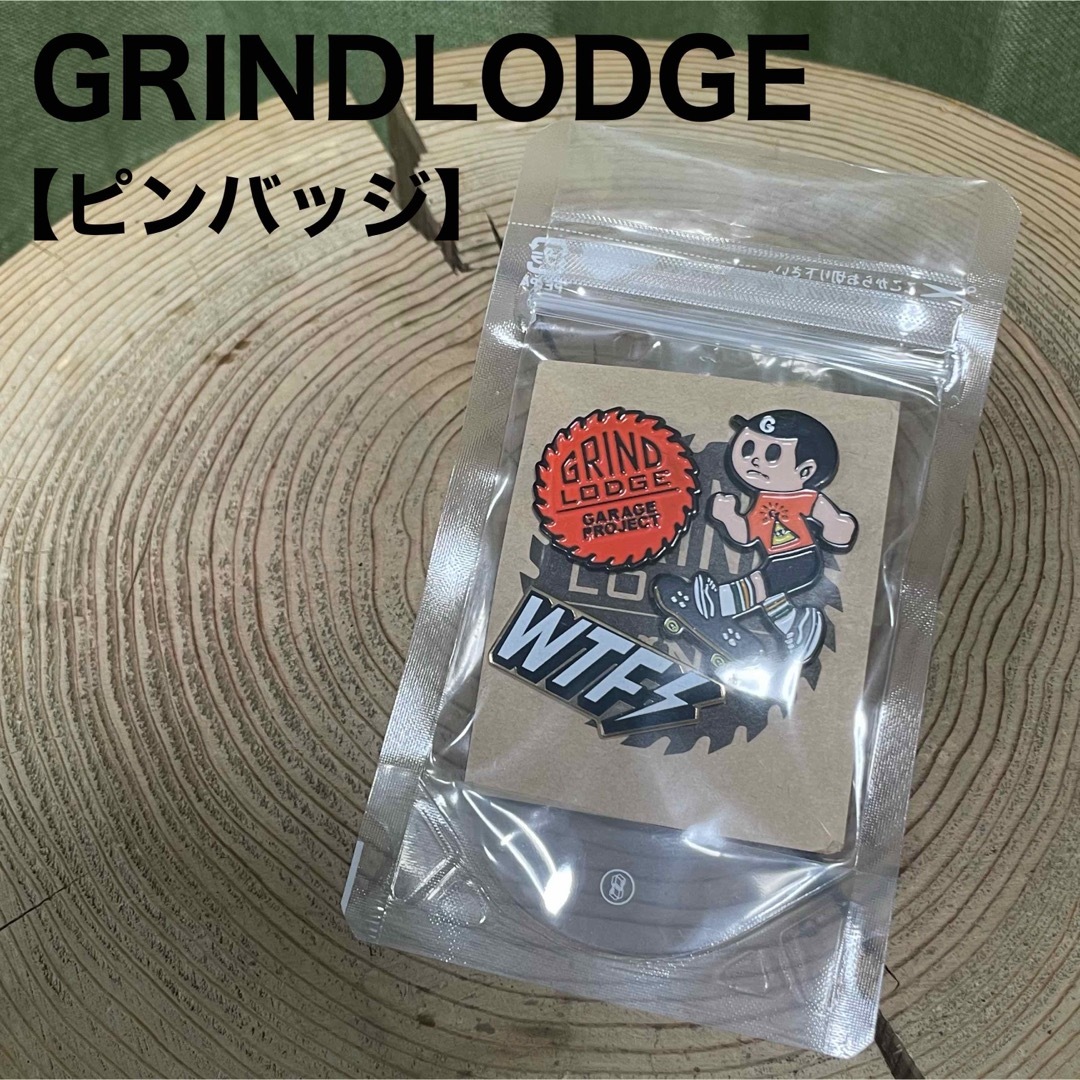 GRINDLODGE グラインドロッヂ ピンバッチ 生刷り キャンプ M