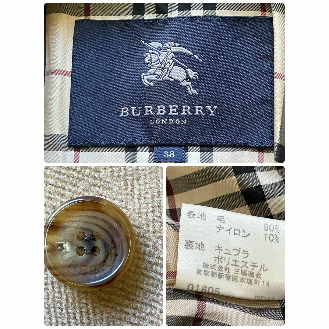 BURBERRY(バーバリー)の美品✨️ バーバリーロンドン ピーコート ダブル ノバチェック ウール 38 M レディースのジャケット/アウター(ピーコート)の商品写真