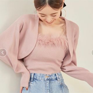 SNIDEL - ♡WEB限定 エコファーキャミ&カーディガンSET♡の通販 by 