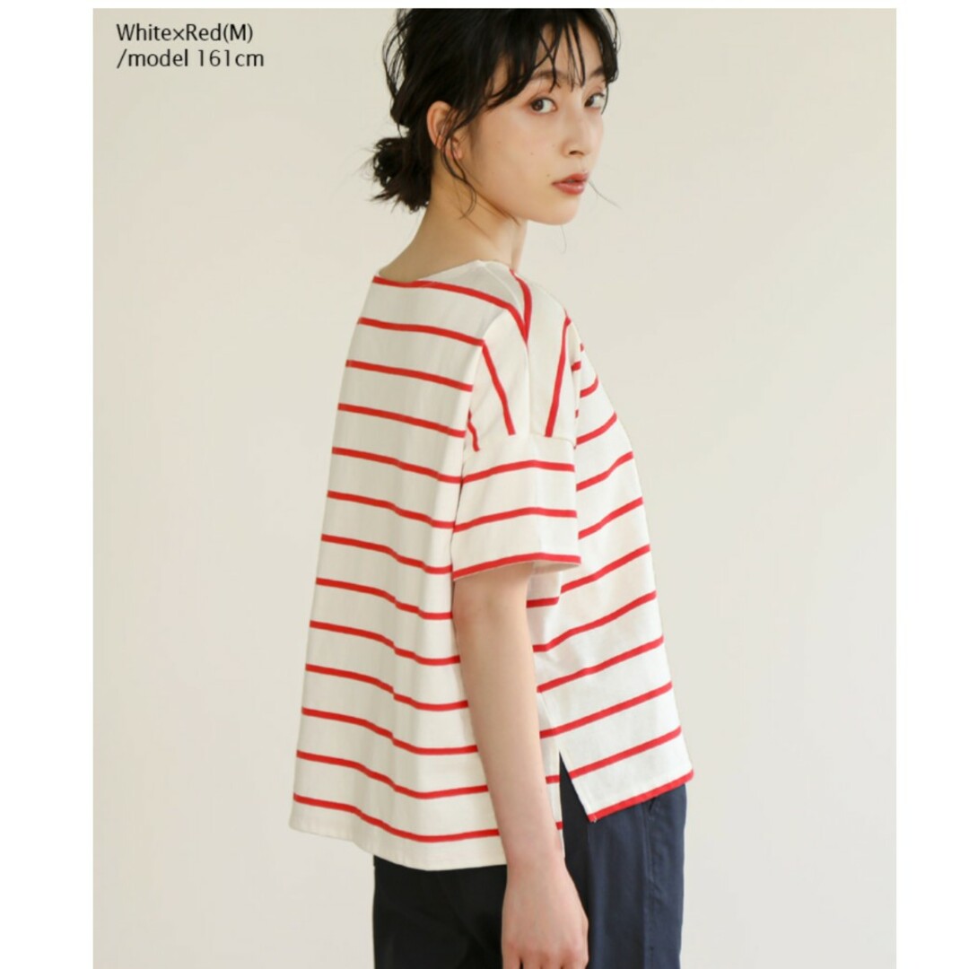 マイニア　ボーダー ワイド Tシャツ レディースのトップス(Tシャツ(半袖/袖なし))の商品写真