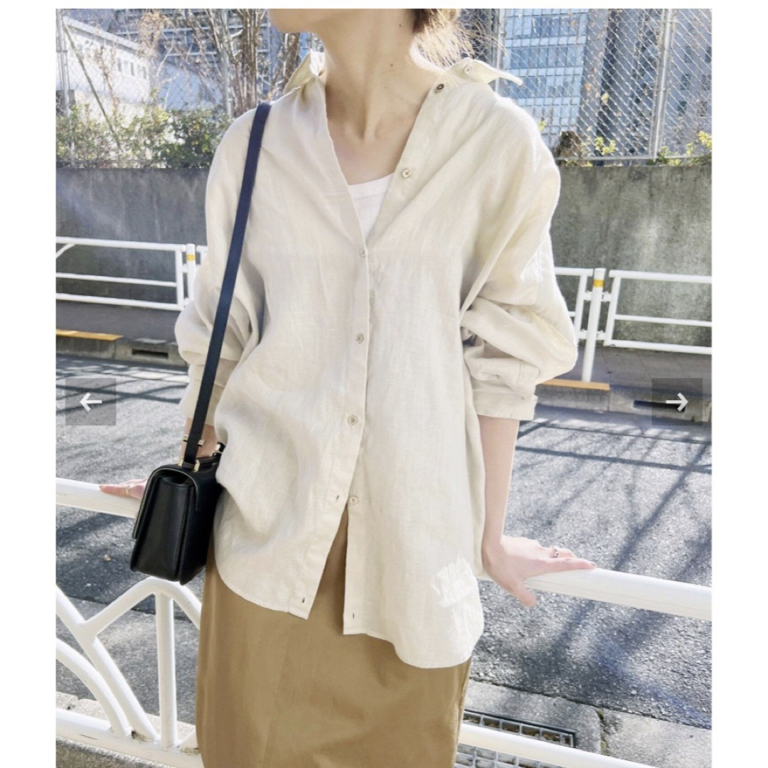 スピックアンドスパン 80リネンカシュクールビッグシャツ - Tシャツ