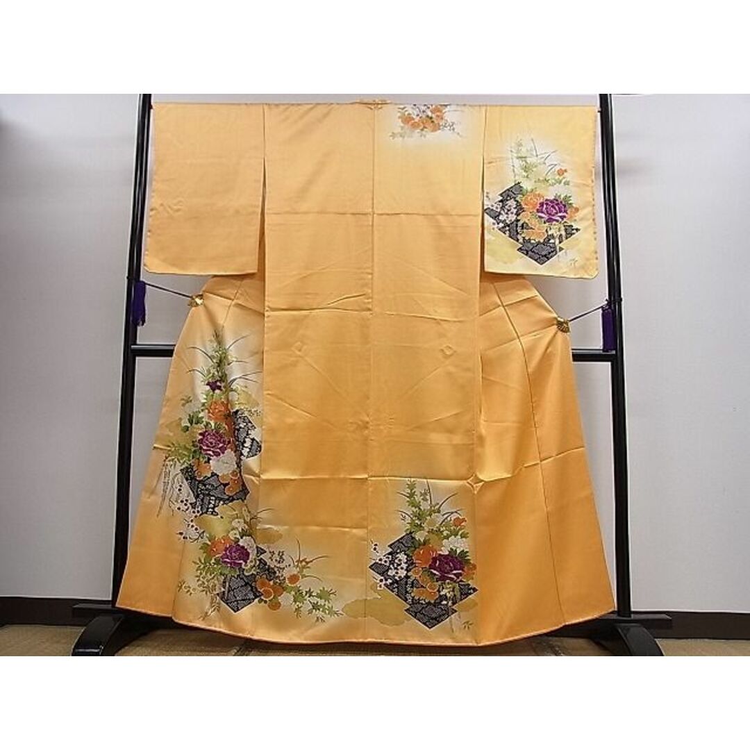 平和屋1■訪問着　雲取り吉祥草花文　暈し染め　金彩　逸品　未使用　ze6152 | フリマアプリ ラクマ