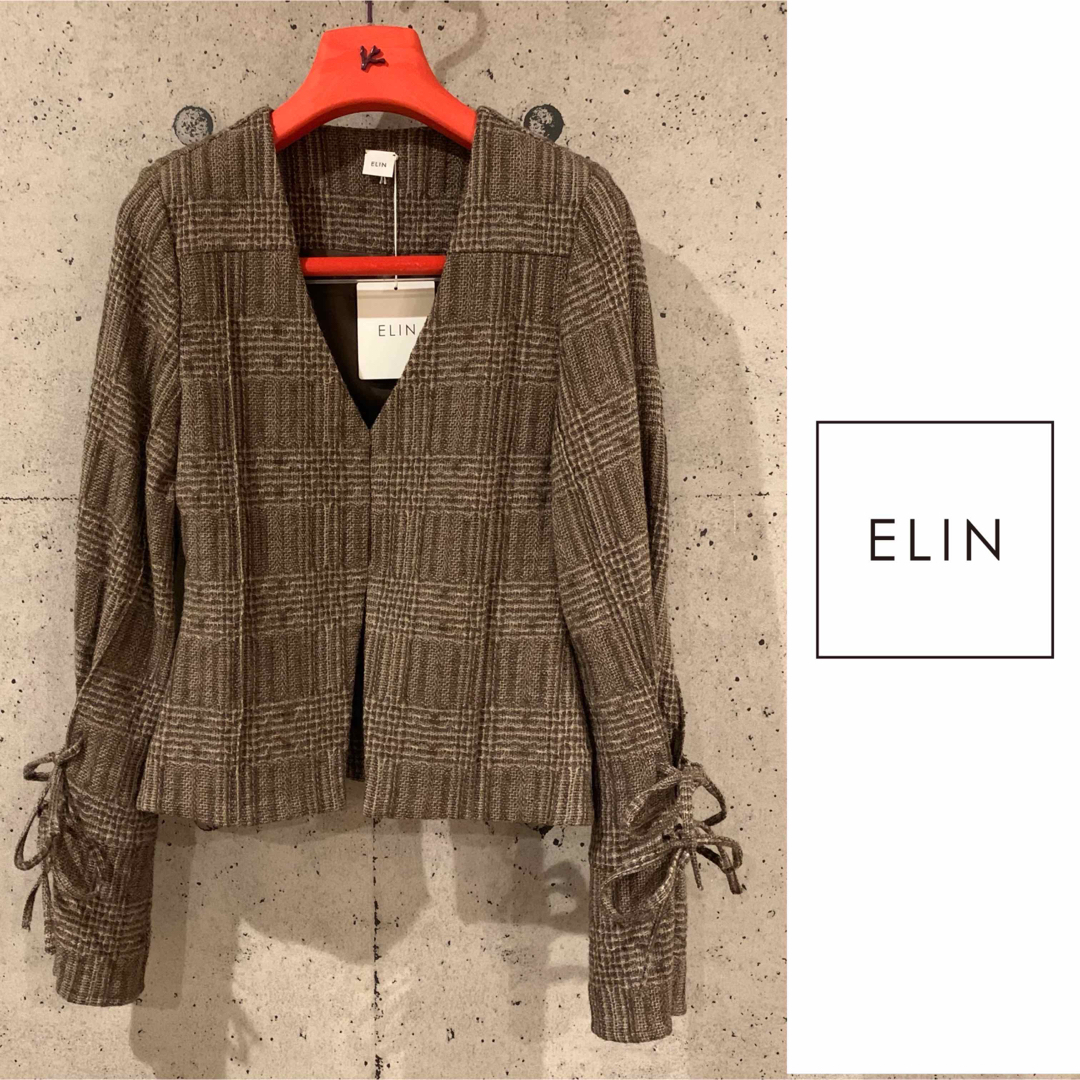 ELIN - 新品⭐️【ELIN】ツイード チェック ジャケット カーディガンの