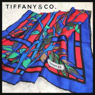 ティファニー(Tiffany & Co.)の美品☆TIFFANY＆Co.ヴィンテージ 大判 シルク スカーフ(バンダナ/スカーフ)