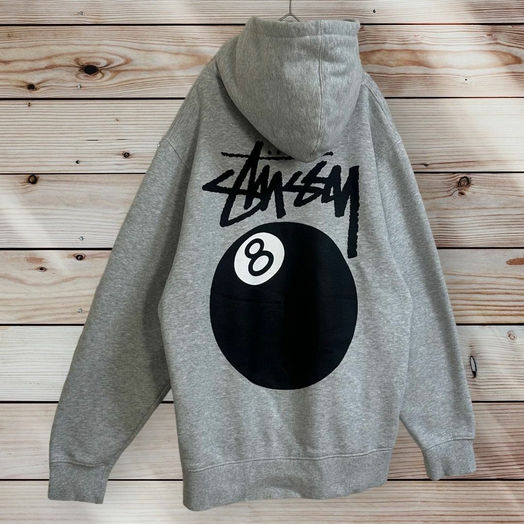 STUSSY ステューシー 両面・袖プリント プルオーバーパーカー M-