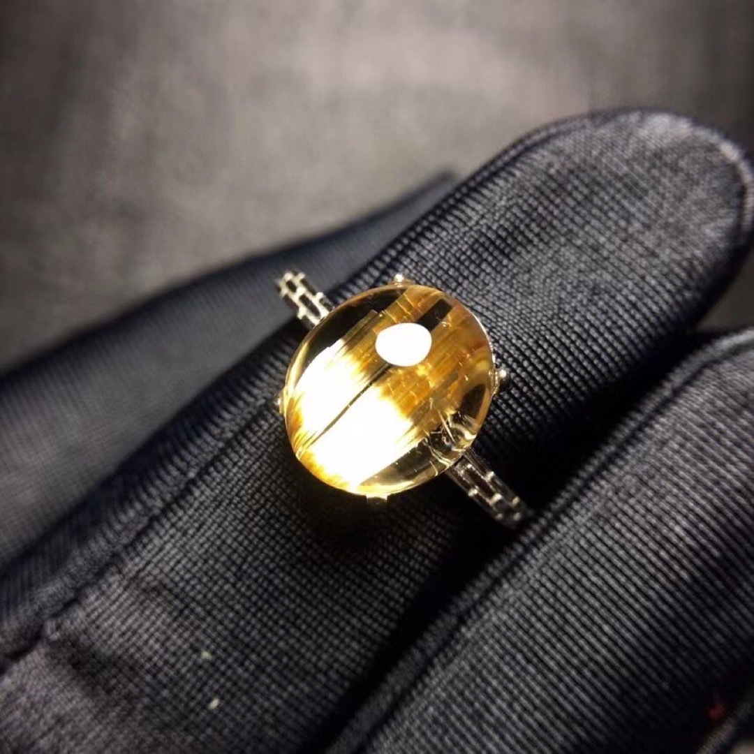 ⭐︎【天然】タイチンクオーツ リング s925 13.6x9.2mm-