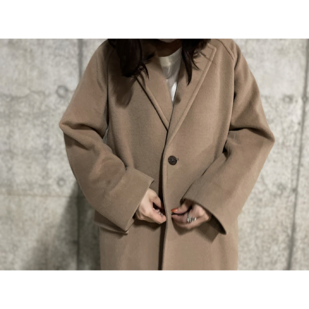 オーラリー カシミヤ ウール チェスターコート ブラウン 19aw 0