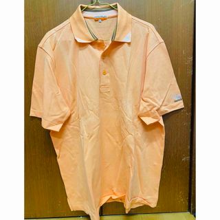 カステルバジャック(CASTELBAJAC)のメンズ　大きい服　カステルバジャック　半袖　ポロシャツ　5 3L 美品　オレンジ(ポロシャツ)