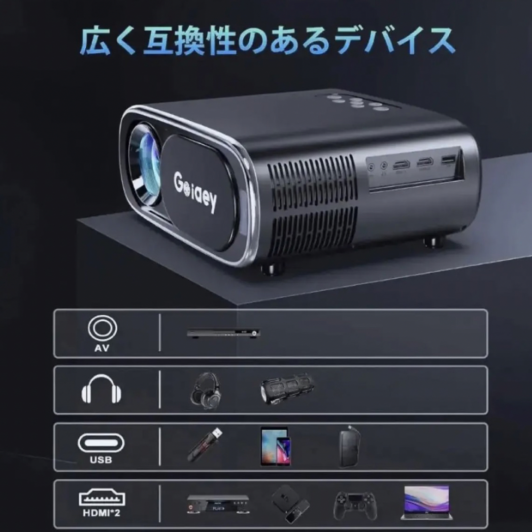 プロジェクター 4K対応 1080PフルHD WiFi 100インチスクリーン付 - www