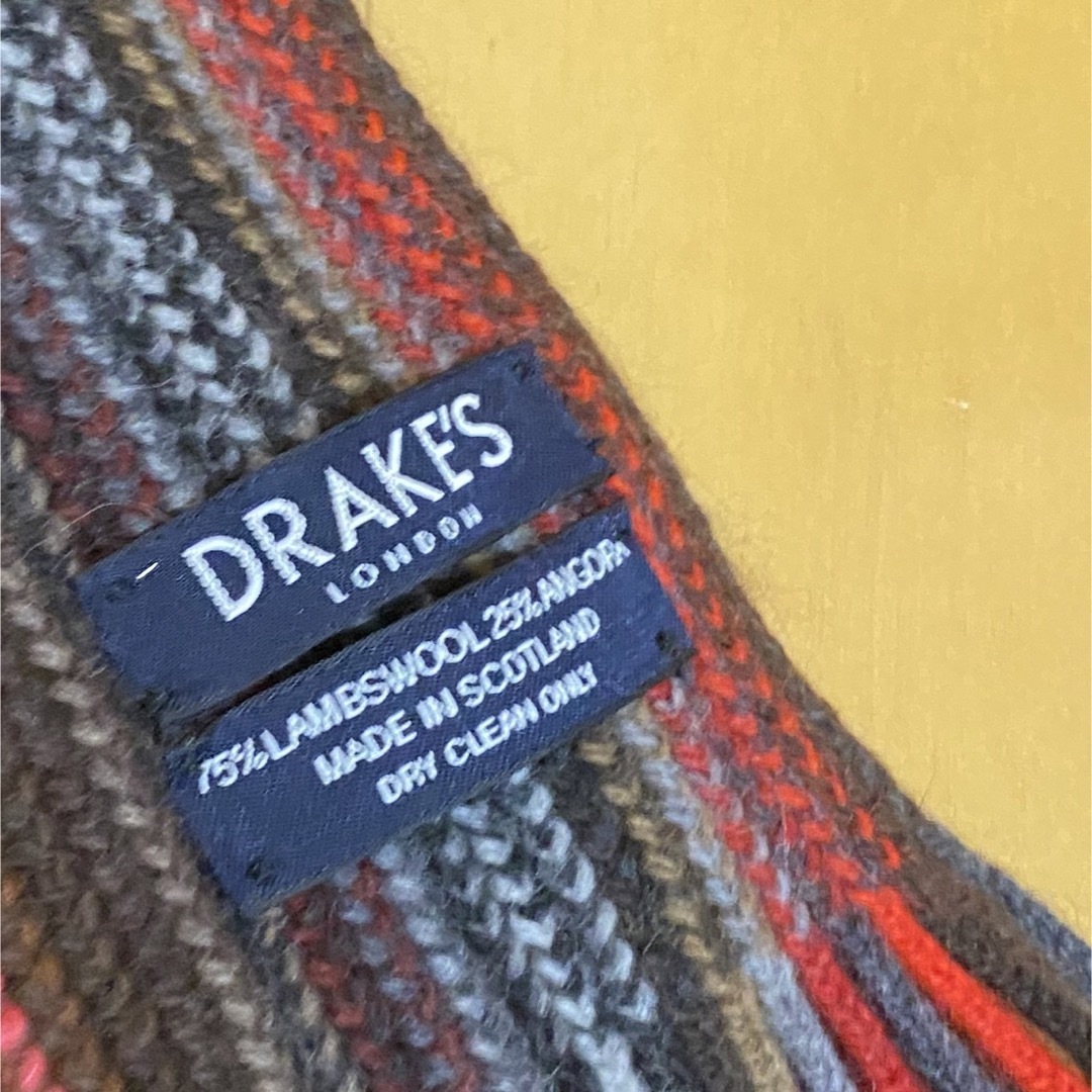 DRAKES - DRAKE'S ドレイクス ラム アンゴラ 混合 マフラーの