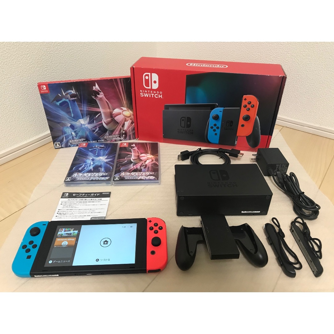 ✨バッテリー強化新型Switch本体一式＋ポケモンダイヤパールダブルパック付✨