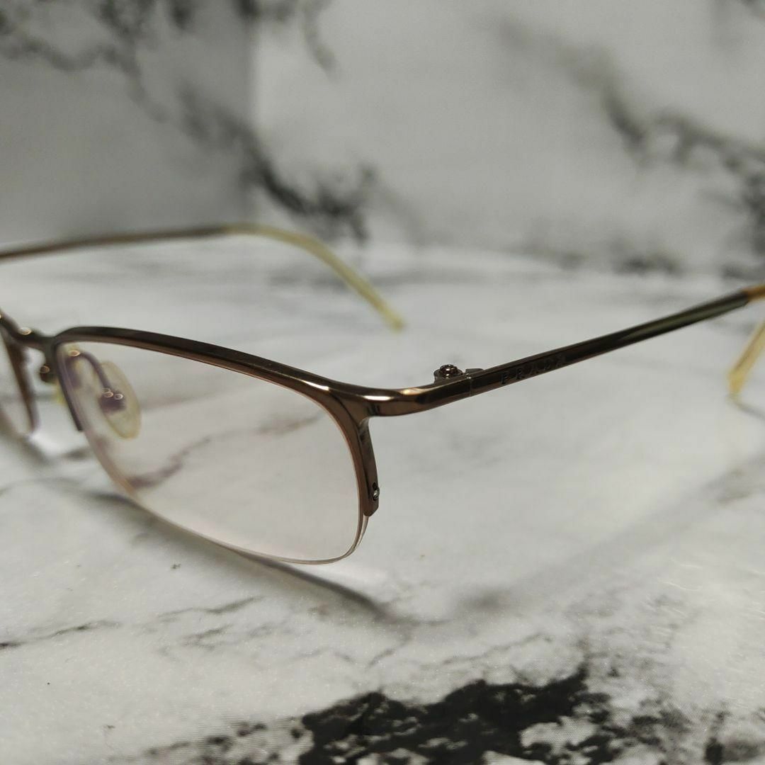 1847超美品 プラダ 58D メガネ 眼鏡 度あり弱 ブラウン カジュアル
