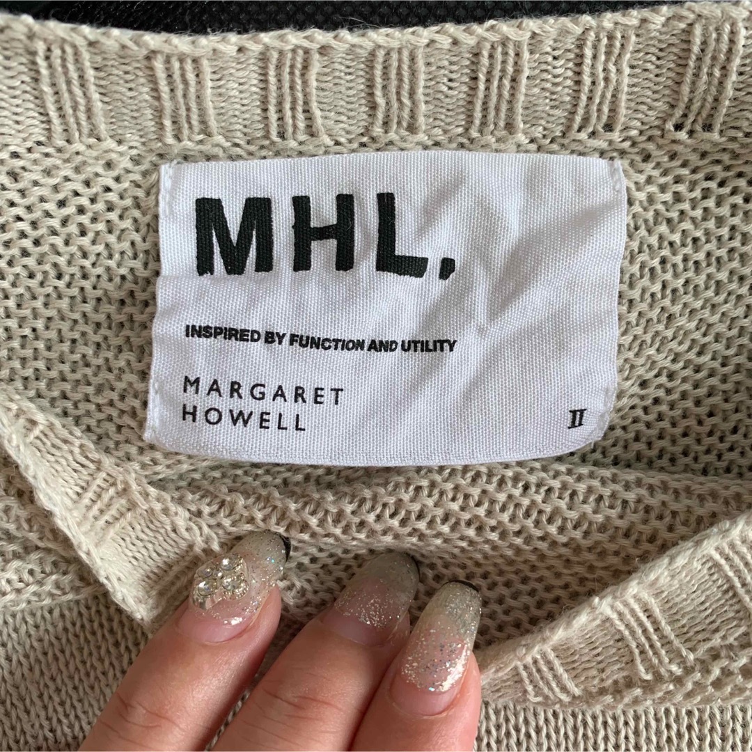 【美品】MHL マーガレットハウエル リネン混ニット コットン 長袖 Ⅱサイズ