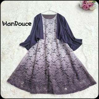 セレクト(SELECT)のblanDouce●新品美品♪シアーカーディガン×グラデーションドレスワンピース(ミディアムドレス)