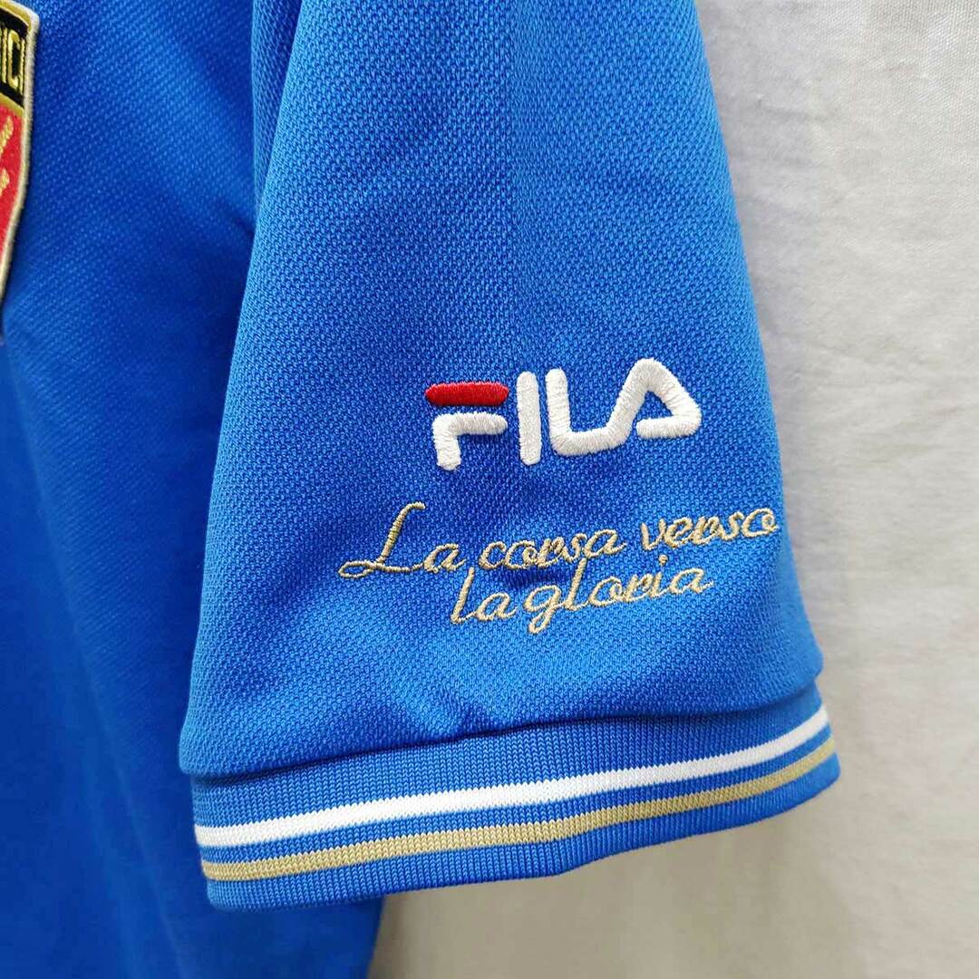 FILA(フィラ)のフィラ ポロシャツ 半袖 シャツ イタリア XO ブルー FL-9C10065PS メンズ トップス スポーツ/アウトドアのサッカー/フットサル(ウェア)の商品写真