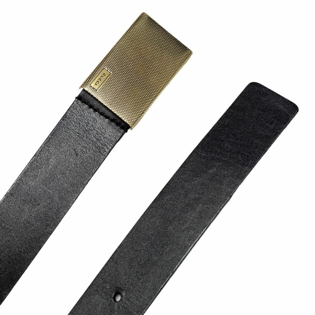 珍品】GUCCI グッチ バックルベルト 100-40 黒金 ブラックゴールド-