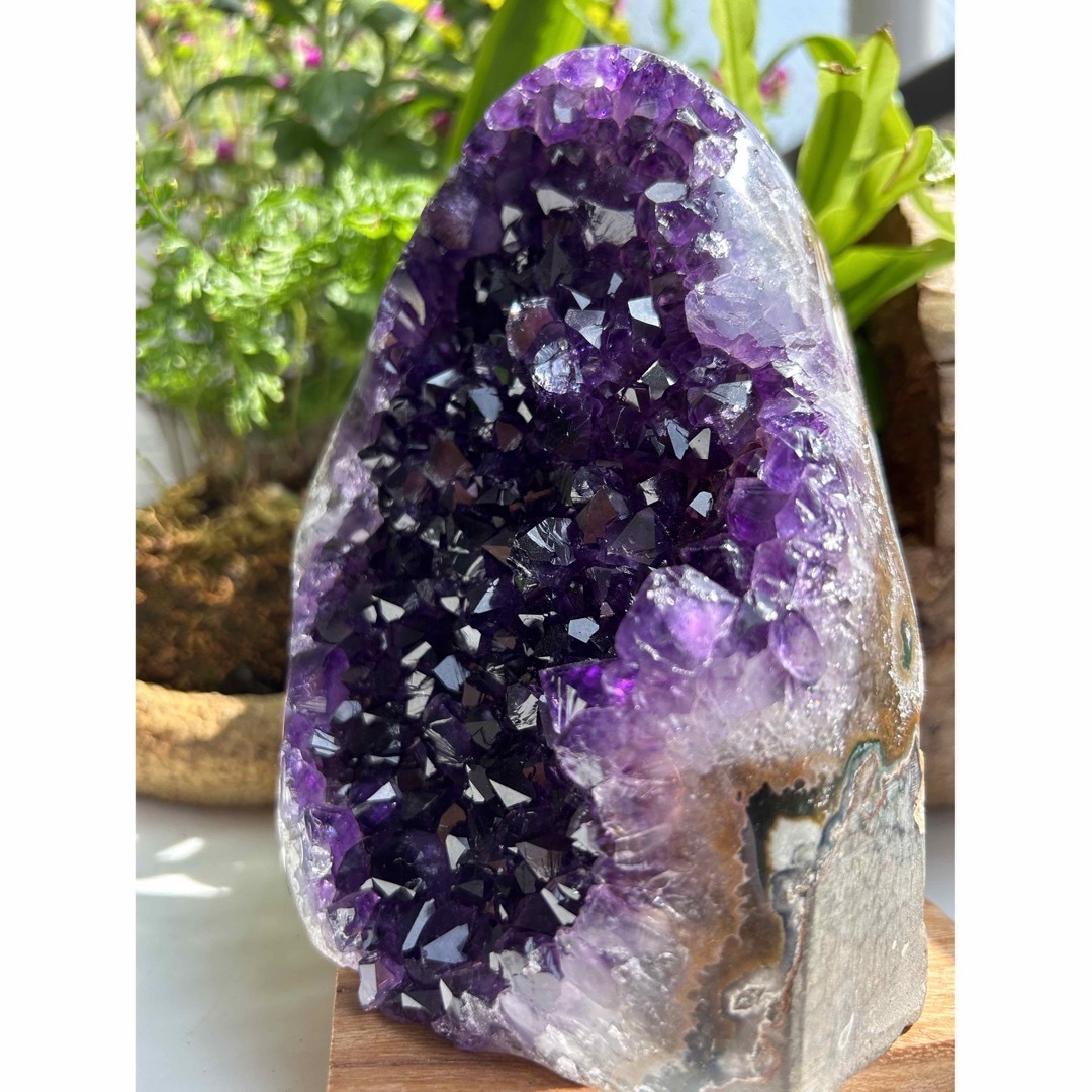 超綺麗 高品質 ウルグアイ産アメジストドームクラスター 濃紫 天然石 