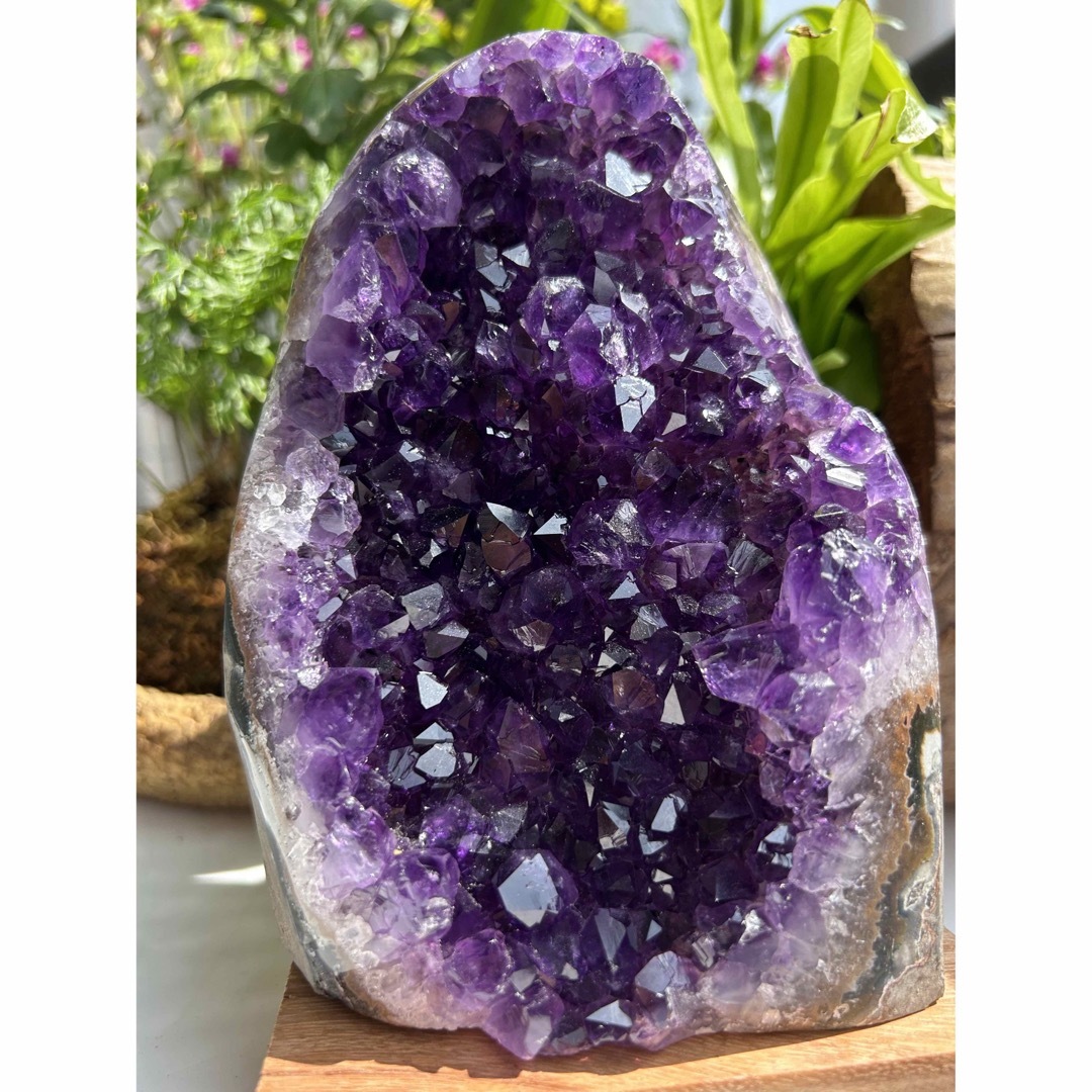 超綺麗 高品質 ウルグアイ産アメジストドームクラスター 濃紫 天然石 